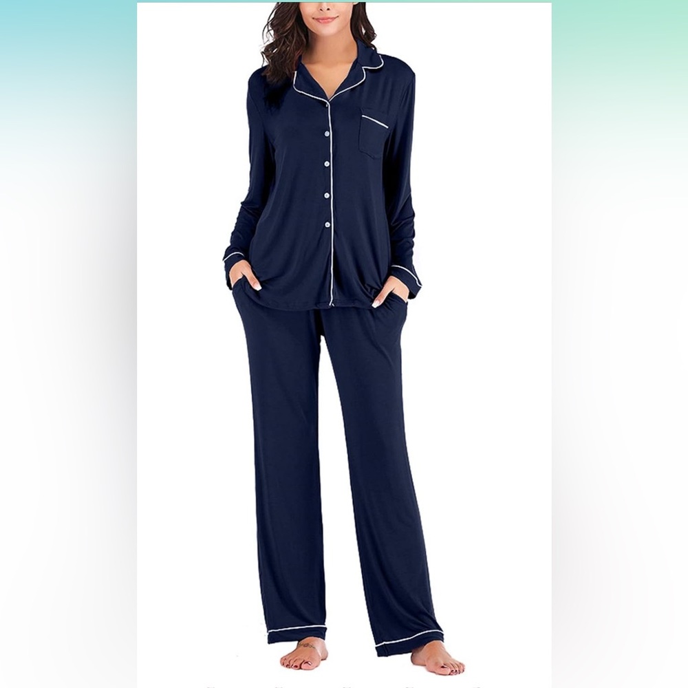 Women's Navy Pajama Set